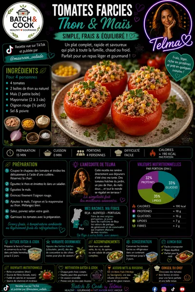 Tomates farcies thon & maïs