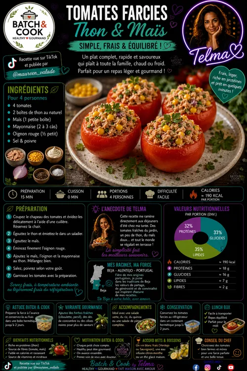 Tomates farcies thon & maïs
