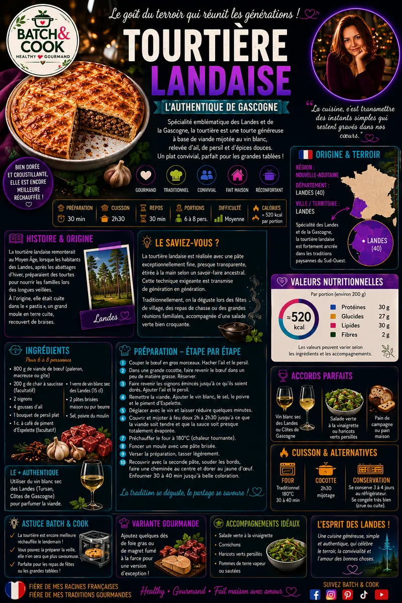 Fiche recette Tourtière Landaise - L'Authentique de Gascogne par Telma