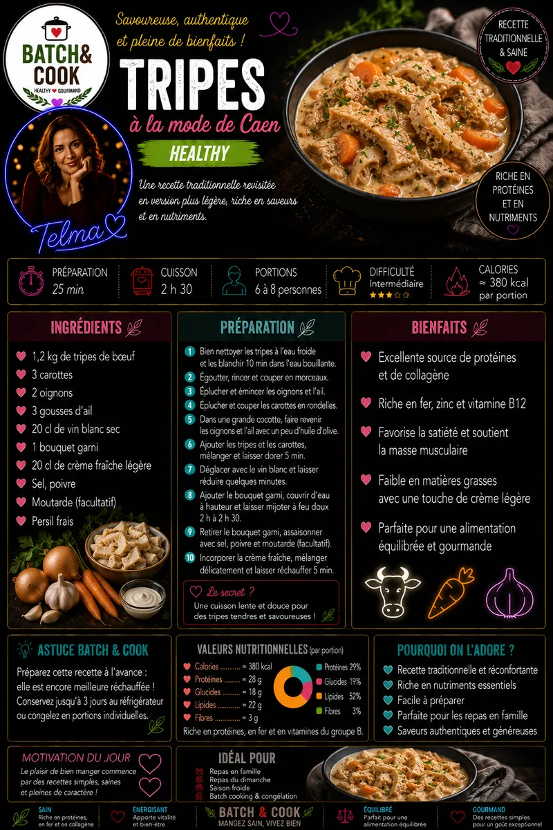 Fiche recette Tripes à la mode de Caen par Telma