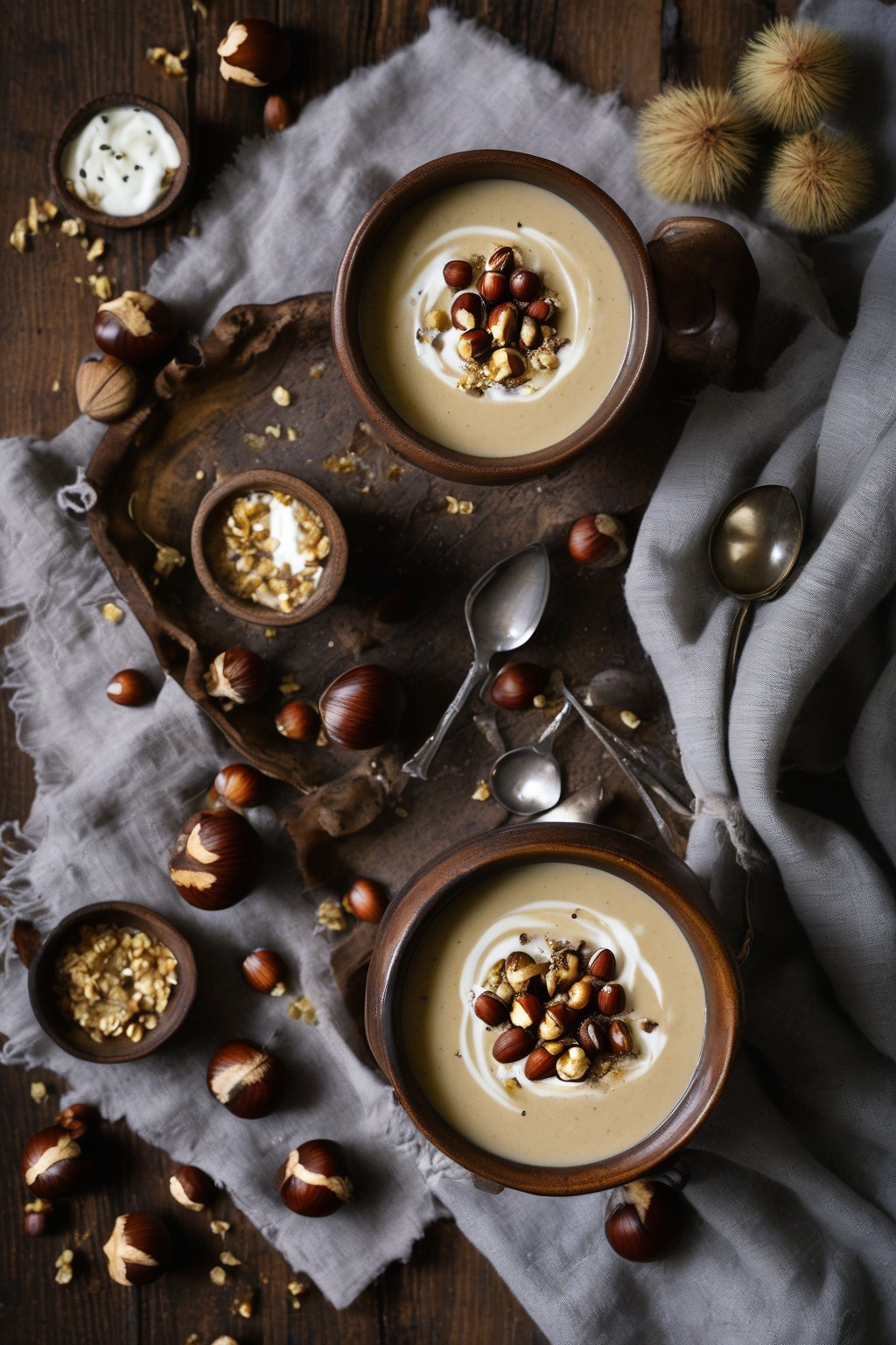 Velouté de châtaignes au poireau