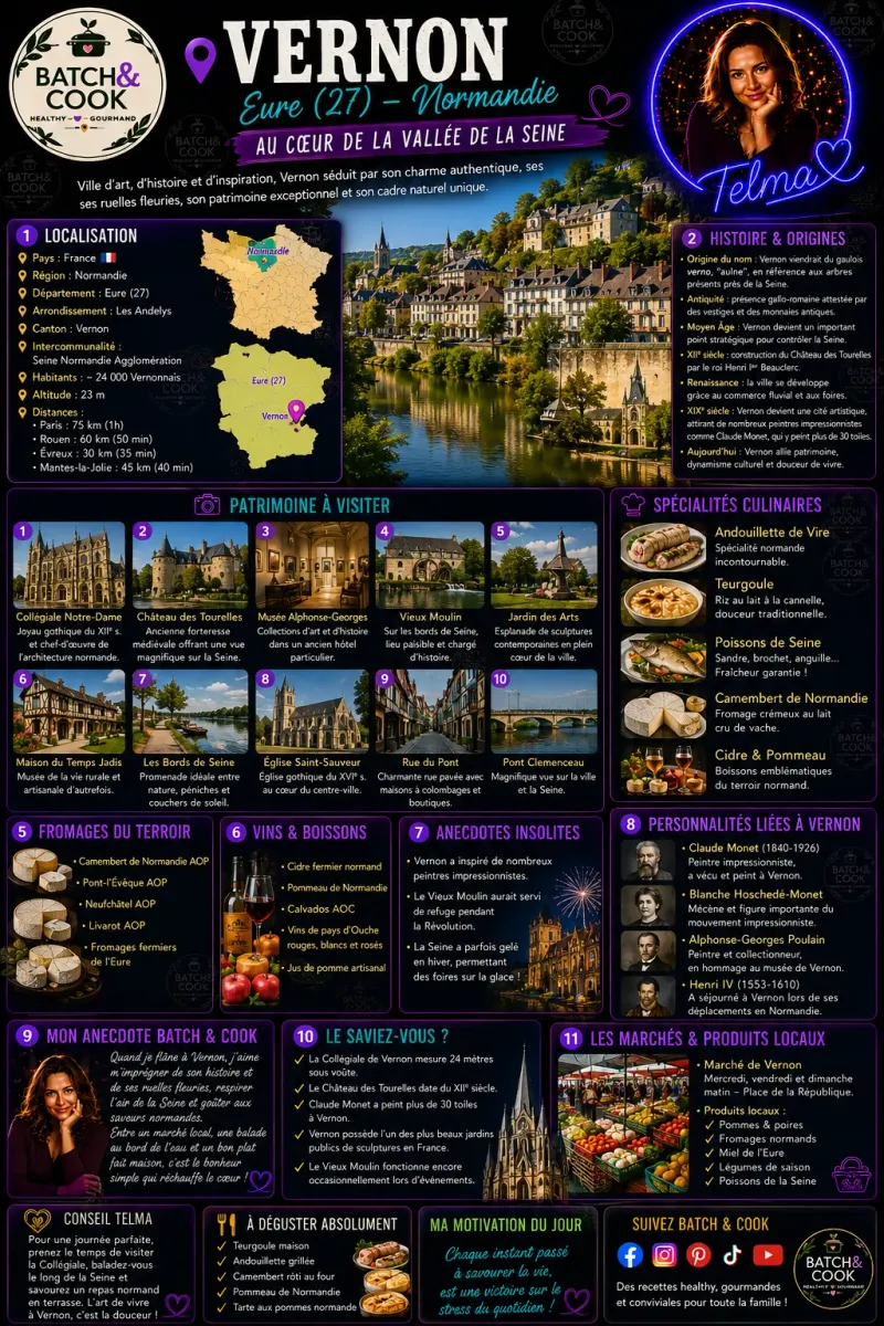 Fiche recette Découvrez Vernon, au cœur de la Vallée de la Seine par Telma