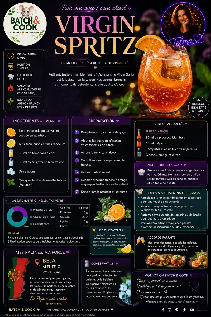 Fiche recette Virgin Spritz par Telma