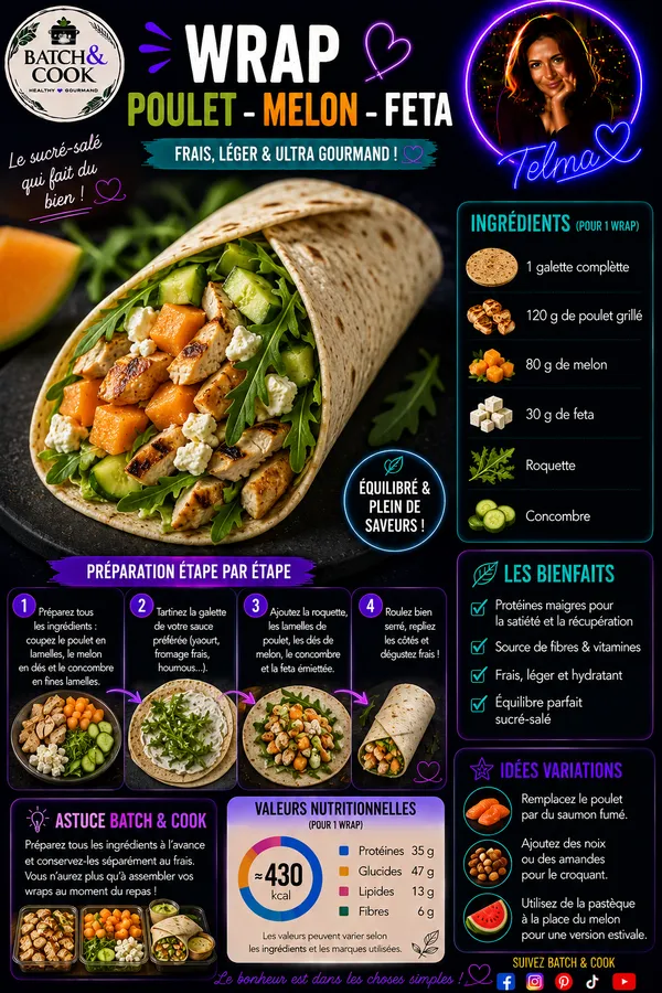Wrap Poulet, Melon & Feta