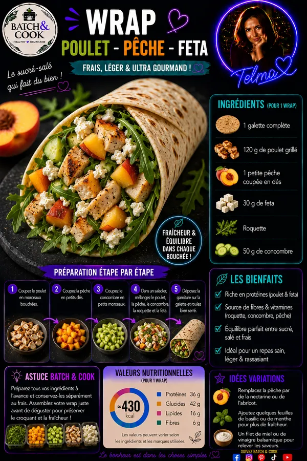 Wrap Poulet Pêche Feta
