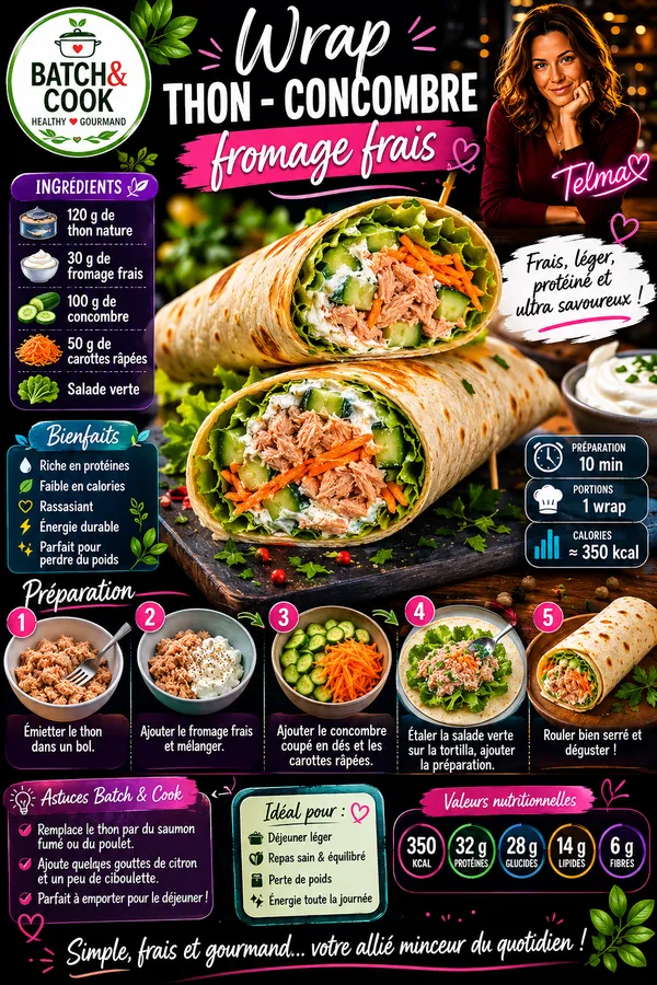Wrap Thon-Concombre au Fromage Frais