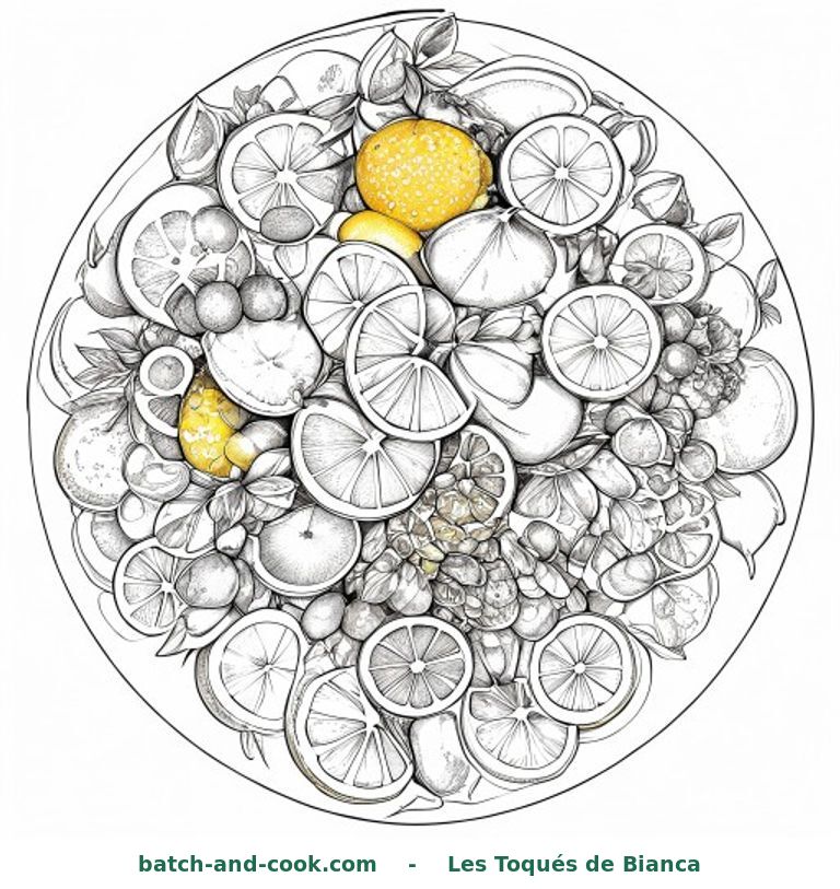 Coloriage : Mandala des fruits