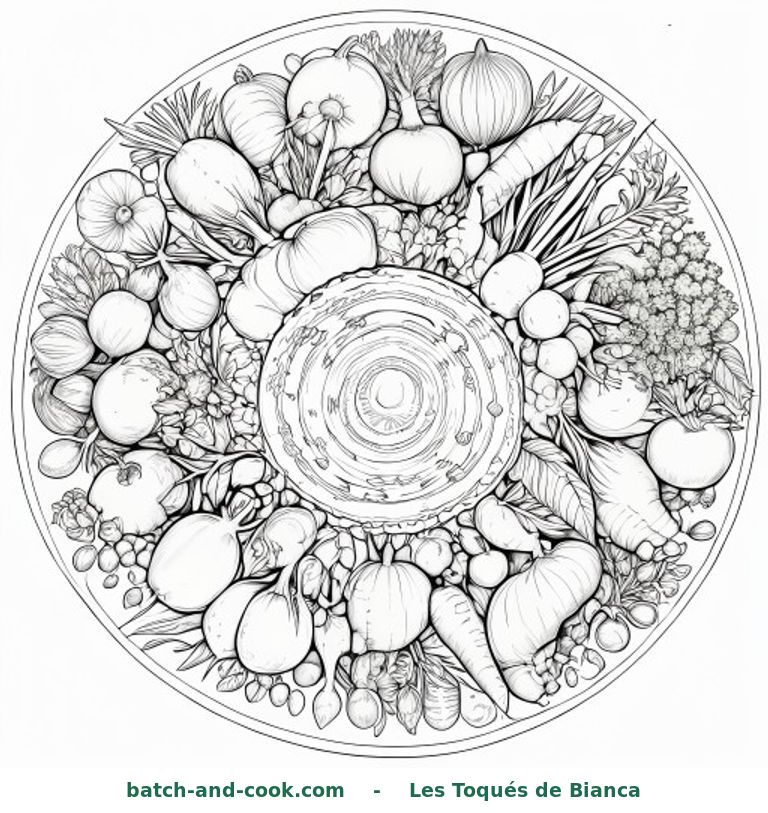 Coloriage : Mandala des légumes