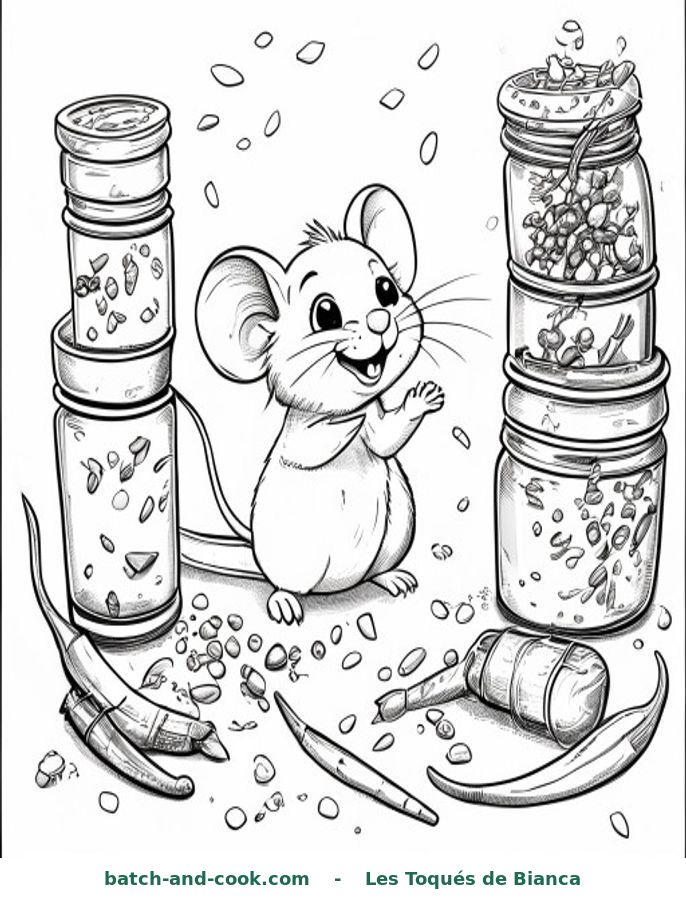 Coloriage : Pim et les épices