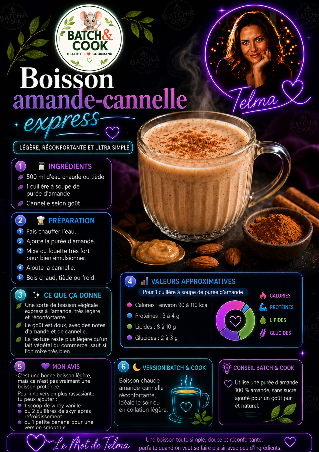 Boisson amande-cannelle express