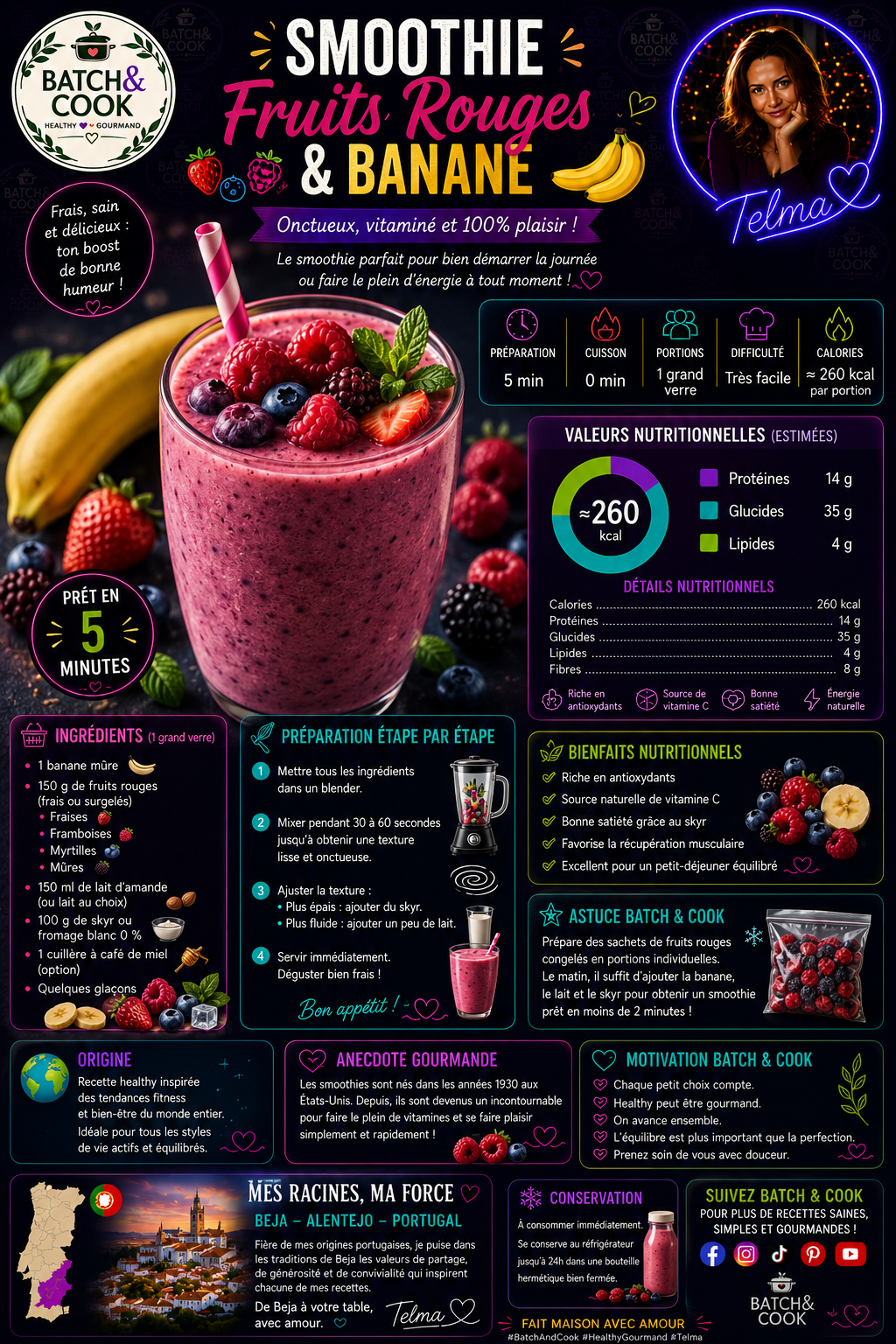 Smoothie Fruits Rouges & Banane